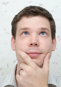 Portrait of Male Looking Up