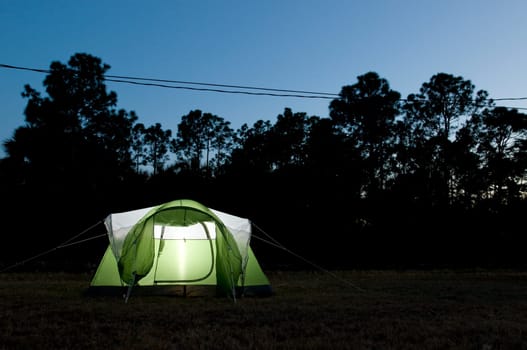 Camping in Backyard