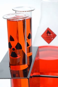 Test Tubes and Beaker with Toxic Liquid