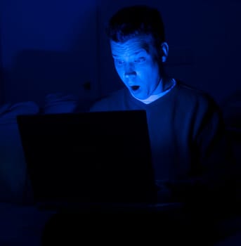 Male Watching Laptop