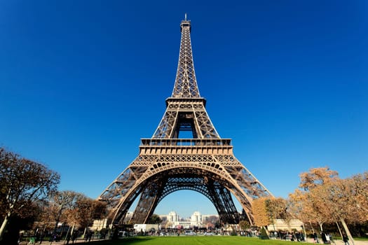 Famous Eiffel tower in Paris with gorgeous colors
