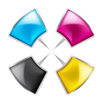 Pointers set number four. CMYK. Illustration on white background for design