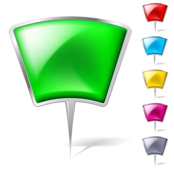 Pointers set number three. Illustration on white background for design