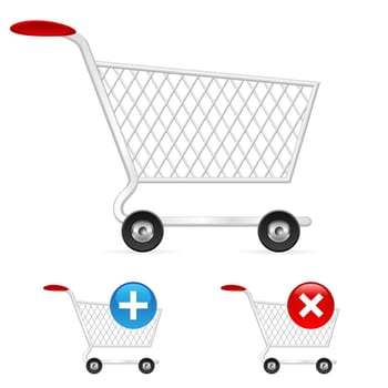 Empty shopping cart. Illustration on white background