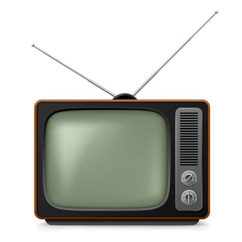 Realistic vintage TV. Illustration on white background for design