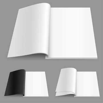 Realistic magazine set number two. Illustration on white background for design.