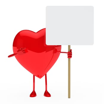 red heart show and hold a billboard