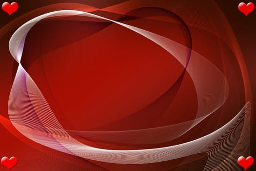 Romantic background with red hearts for valentine