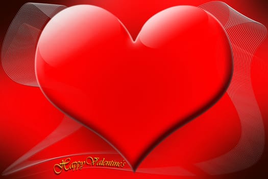 red heart for valentines day design card