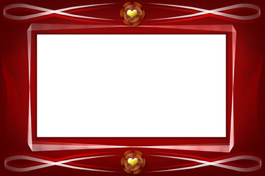 Romantic background frame with golden hearts for valentine