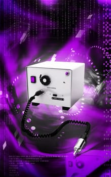 Digital illustration of Micro motor dental equipment in colour background