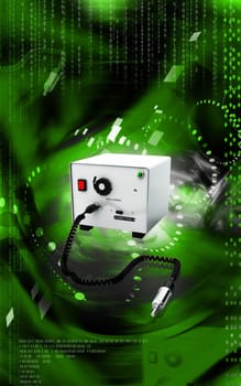 Digital illustration of Micro motor dental equipment in colour background