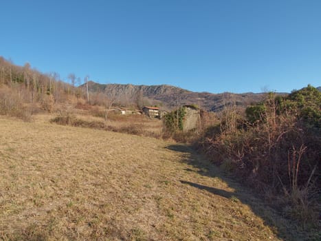 Old abandoned mountain hamlet in Susa Valley, Turin, Italy