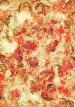 Detail of courgettes (zucchini) pizza with vegetables