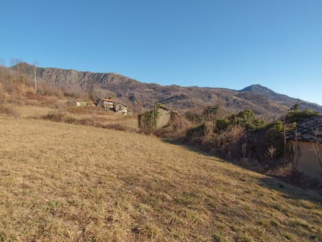 Old abandoned mountain hamlet in Susa Valley, Turin, Italy