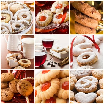 Beautiful cookie collage made from nine photos
