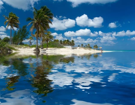 island disappearing under water - global warming concept