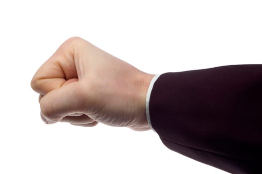 business men hand on white close up