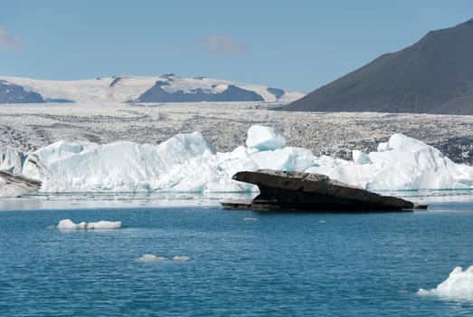 icebergs on the Jokulsarlon lake in Iceland