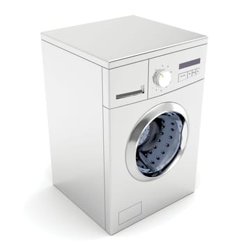 Washing machine on white background