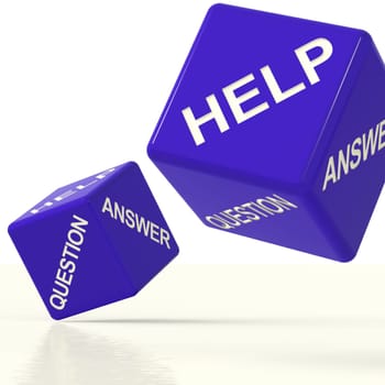 Question Answer And Help Blue Dice As Symbol For Support