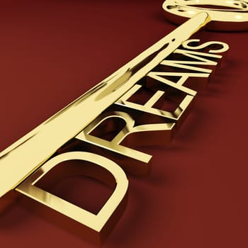 Dreams Gold Key Representing Hopes And Visions
