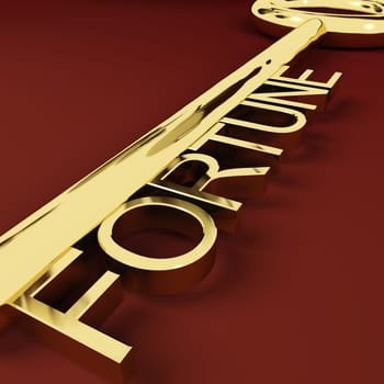 Fortune Gold Key Representing Luck And Riches