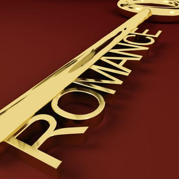 Romance Gold Key Representing Love And Feelings