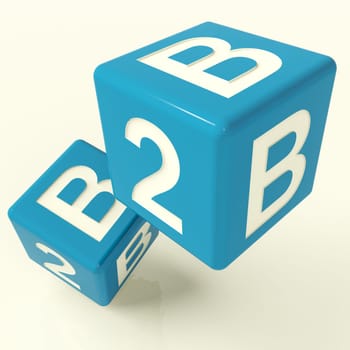 B2b Blue Dice As A Sign Of Business And Commerce
