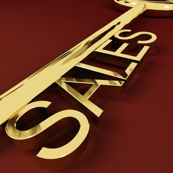 Sales Gold Key Representing Business And Ecommerce
