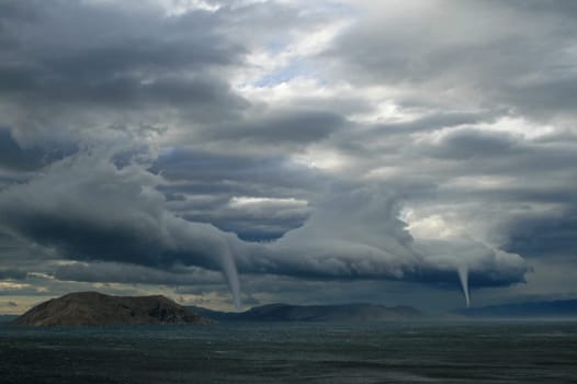 Tornado over water