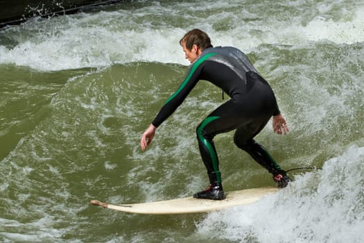 Surfers at the Eisbach