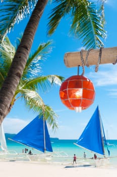 famous white beach on boracay island, philippines