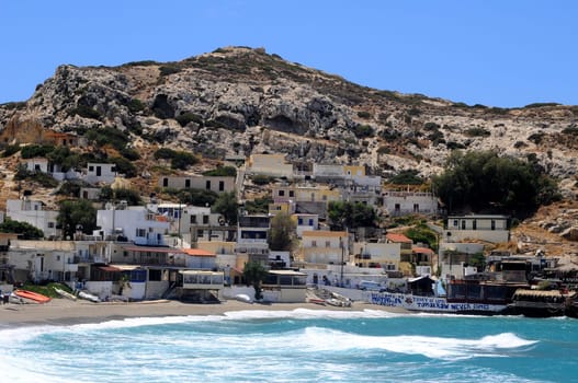 The village of Matala in Crete
