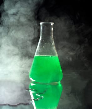 Laboratory Glass with green liquid