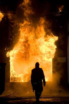 Apartment building on Fire at Night time
