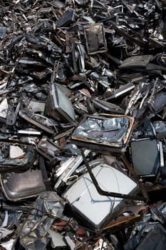 Stack of Metal Garbage full frame