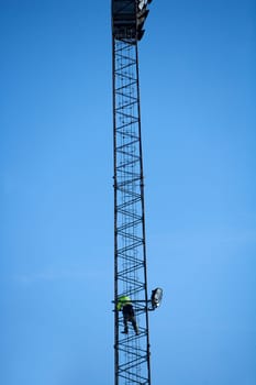 Dangerous work towards blue sky