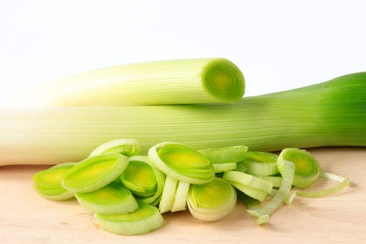 Leeks,whole and sliced
