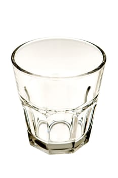 empty glass close up on white background