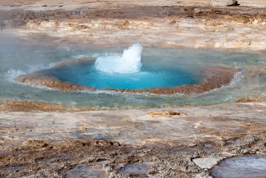 principle of eruption of a Geyser in Iceland