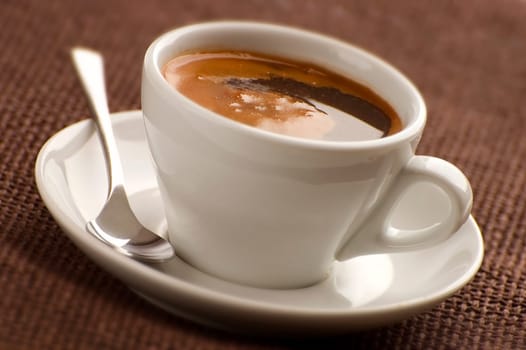 cup of hot coffee close up shoot