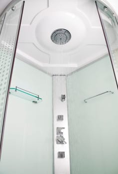 Shower cabin in the bathroom close up shoot