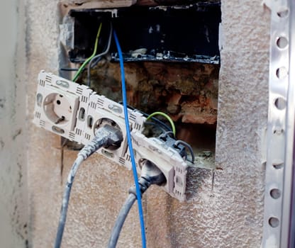 electric plug in home improvement repair with seen cables