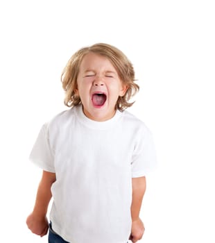 children kid screaming expression on white background