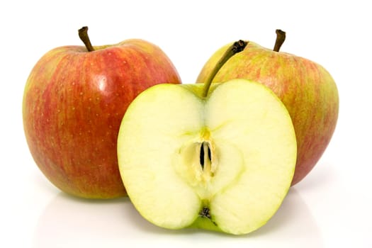 group of apples over a white background
