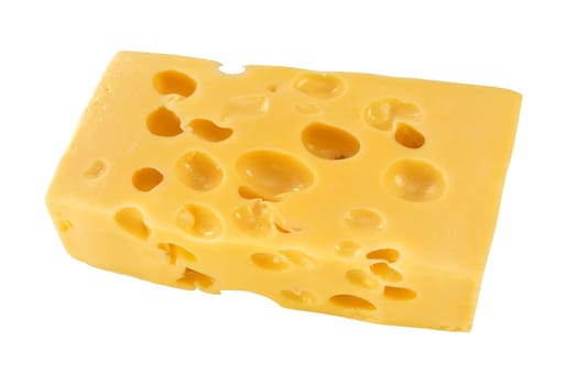 piece of cheese isolated on a white background