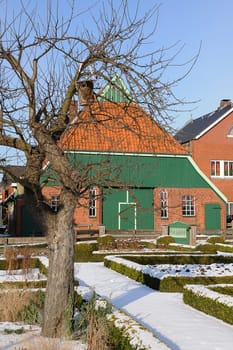 Cottage garden in winter