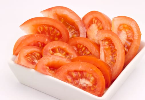Tomato vegetable parts isolated on white background