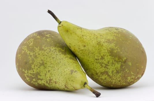 pair of juicy pears limoneras, isolated on white